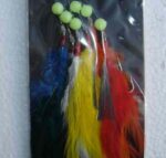 Coloured feather lures for mackerel - 6 Hook